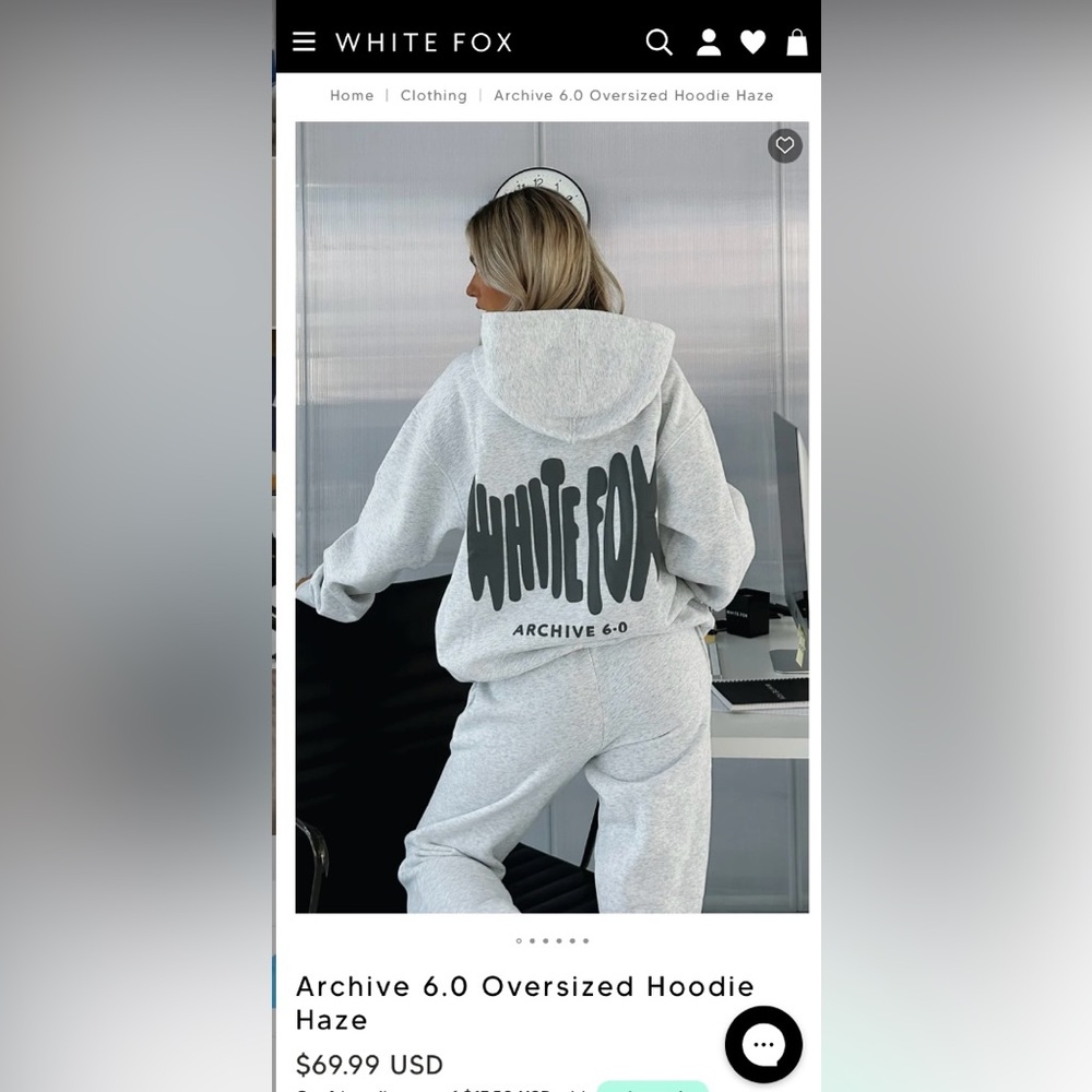 White Fox Boutique Gray Oversized Hoodie